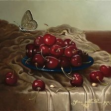 Схема вышивки «Jana Mowczn-Naturmort z wiszniami»