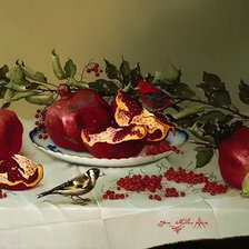 Схема вышивки «Jana Mowczan-Naturmort z granatami»