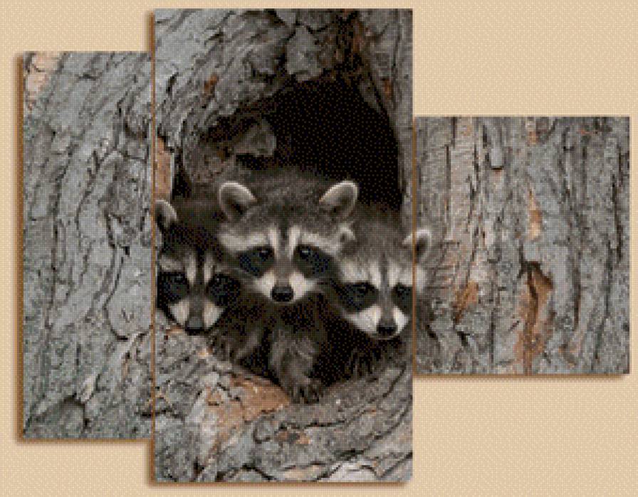 №570042 - дерево, животные, триптих - предпросмотр