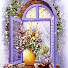 Схема вышивки «За окном Весна»