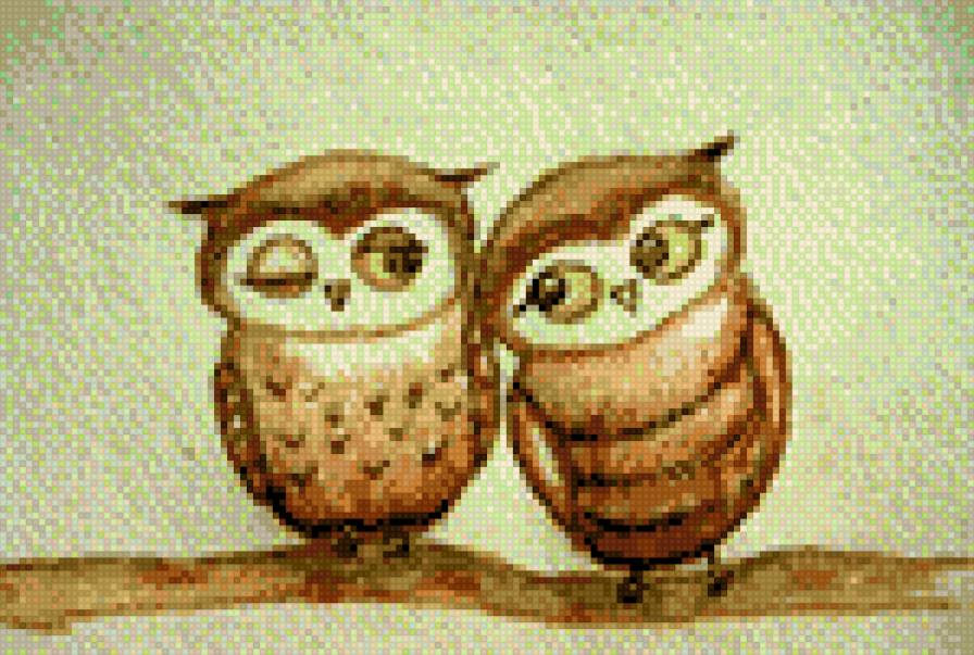 Сладкая парочка - сова - предпросмотр