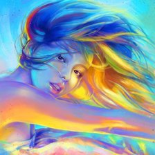 Схема вышивки «Радужная девушка»