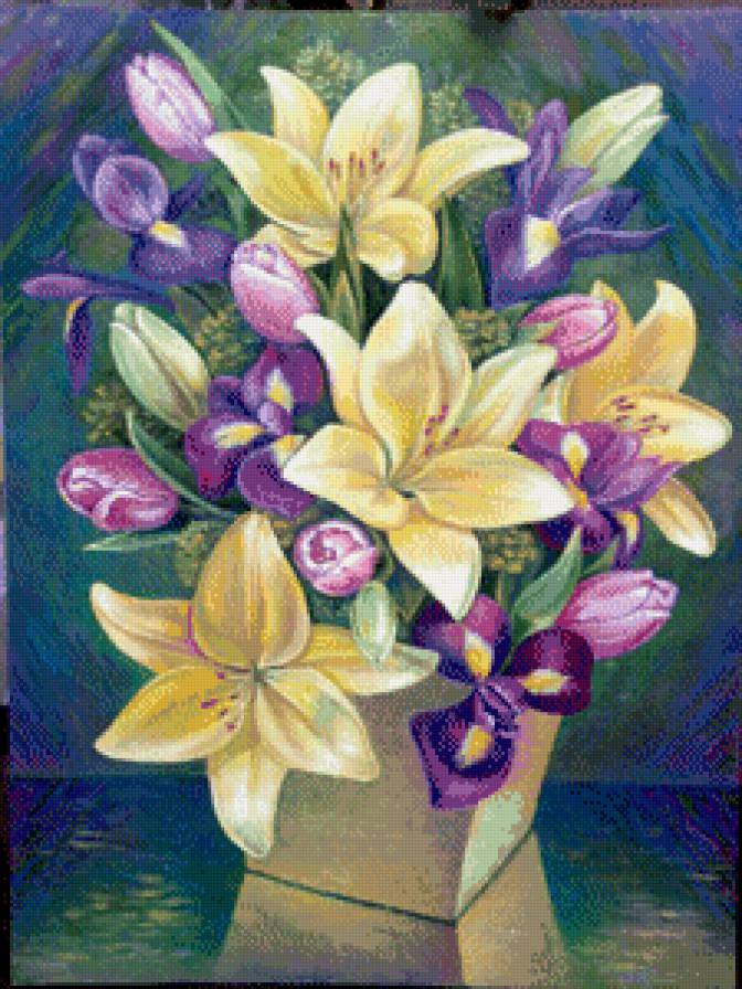 букет в вазе - букет, цветы, ваза - предпросмотр