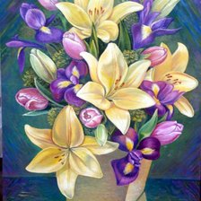 Схема вышивки «букет в вазе»