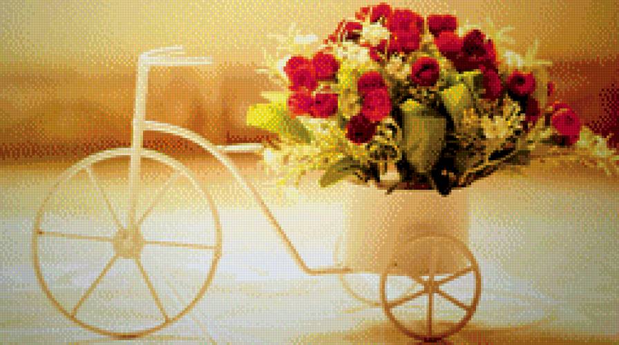 велосипед - цветы - предпросмотр