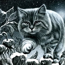 Схема вышивки «кот»