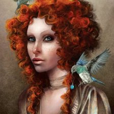 Девушка с птицами
