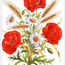 Схема вышивки «маковый букет»