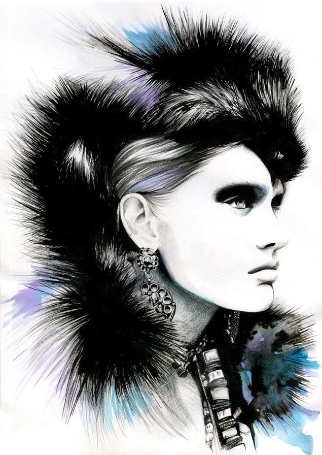 Эффектная дама - девушка, монохром, красавица, дама - оригинал