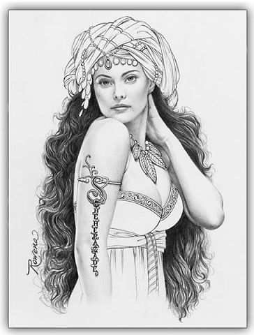 Шахерезада - дама, красавица, девушка, восток, монохром - оригинал