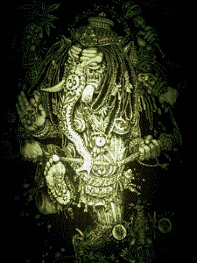 Ганеша - божество, медитация, ганеша, лотос, индеец, харе - предпросмотр