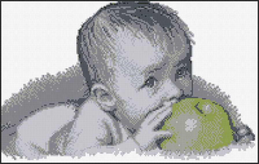 малыш с яблоком - яблоко, малыш - предпросмотр