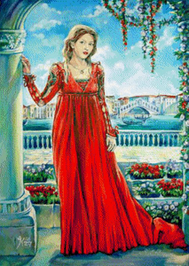 девушка в красном - дама - предпросмотр