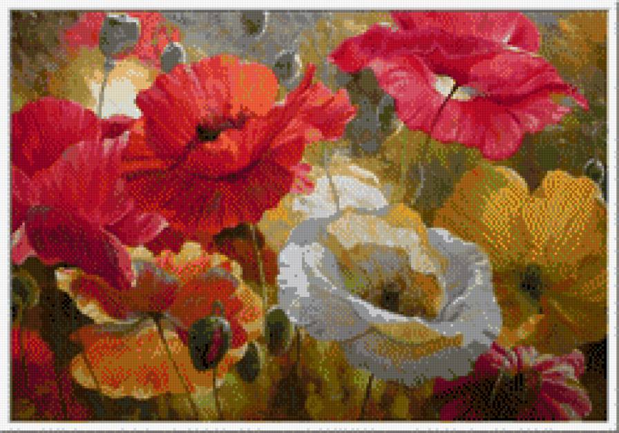 Leon Roulette-Maki - kwiaty, ziwopis, maki - предпросмотр