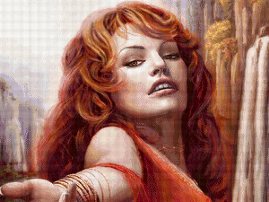 Рыжеволосая красавица - девушка, красавица, дама, фэнтези - предпросмотр