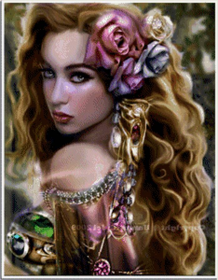 Милая девушка - дама, девушка, красавица, фэнтези - предпросмотр