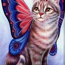 Схема вышивки «Кошечка-бабочка»