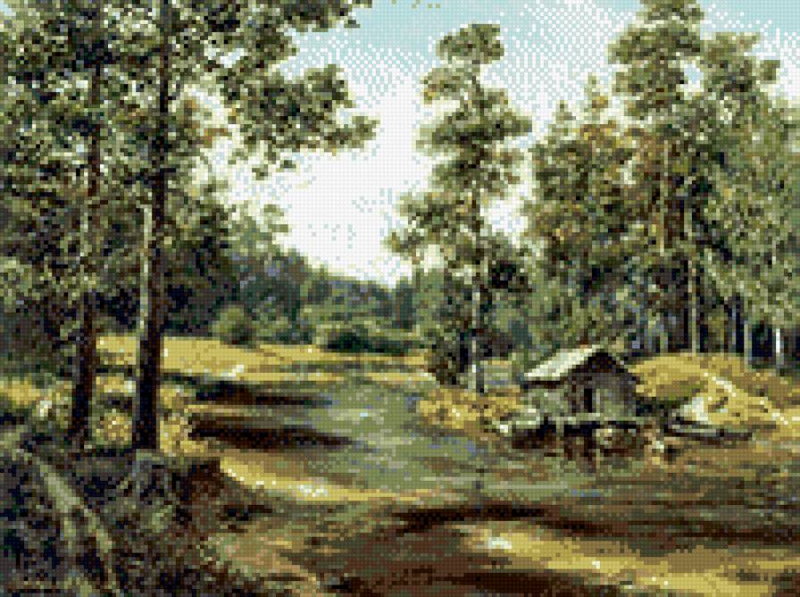 ЛЕСНОЙ РУЧЕЙ - лето, домик, вода, ручей, пейзаж - предпросмотр