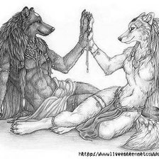 Схема вышивки «Волки»