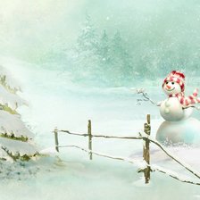 Схема вышивки «Снеговик»