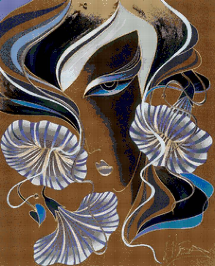 MARTIROS MANOUKIAN. Цветочное отражение - люди, девушка, портрет, дама, живопись - предпросмотр