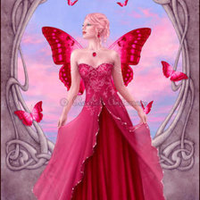 Схема вышивки «фея в красном»