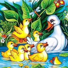 Схема вышивки «Уточка с утятами»
