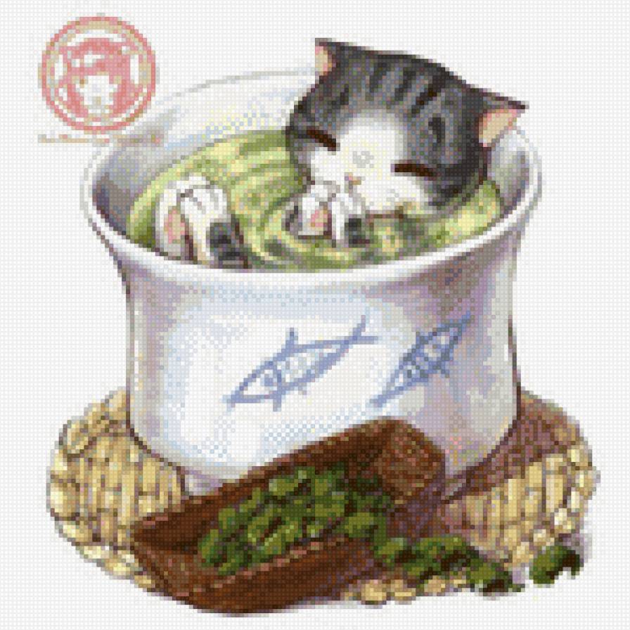 Коты и чай 6 - животные, чай, кошка, коты - предпросмотр