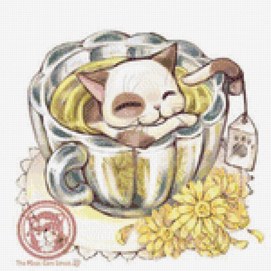 Коты и чай 3 - кошка, коты, чай, животные - предпросмотр