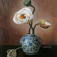 Схема вышивки «Лотос в вазе»