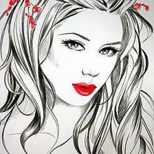 Схема вышивки «Девушка»