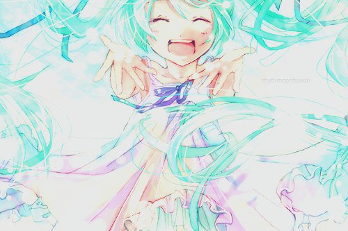 Счатье - вокалоиды, мику, счастье, аниме, радость - оригинал