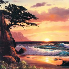 Схема вышивки «Восход на море»