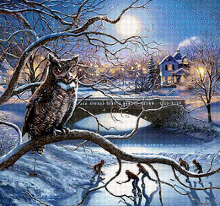 сова - сова, зима, птица - предпросмотр