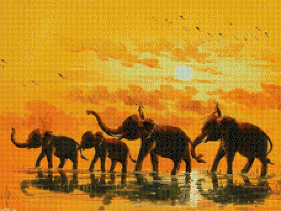 слоны - африка, слоны - предпросмотр