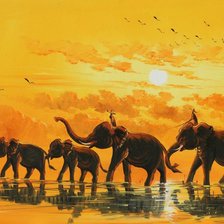 Схема вышивки «слоны»