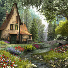 Схема вышивки «сказочный домик»