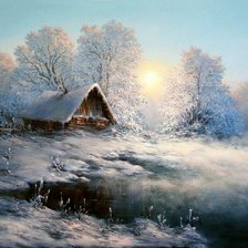 Схема вышивки «тед хермит 3 зимние домики»