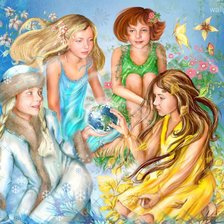 Схема вышивки «Четыре времени года»