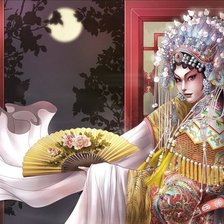 Схема вышивки «Красавица Азии»