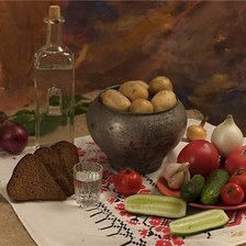 Схема вышивки «сельский обед»