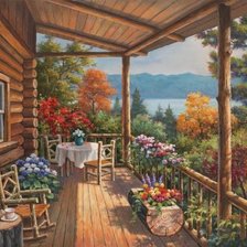 Схема вышивки «летняя тераса»