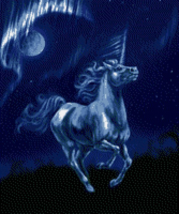 единорог - единорог, луна - предпросмотр