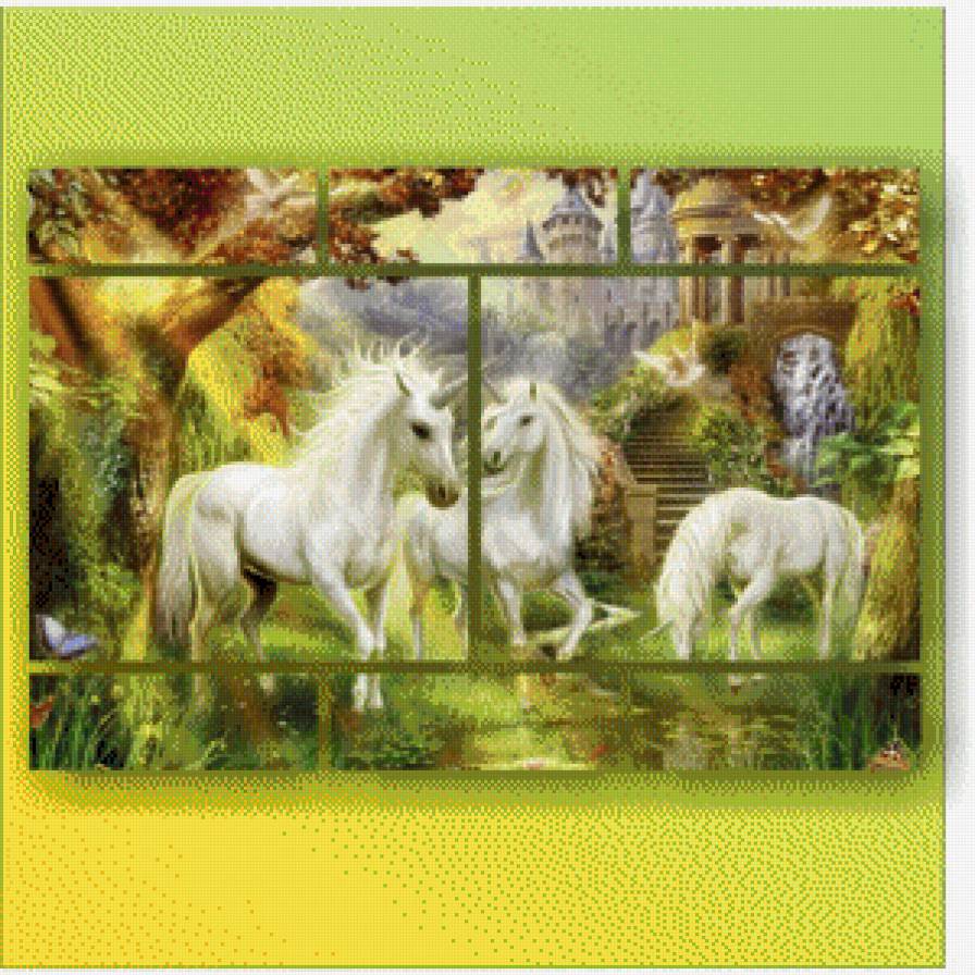 в сказочном лесу - полиптих, картина, картины - предпросмотр