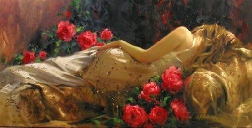 Richard Jonson-Kobieta - kwiaty, kobieta - оригинал