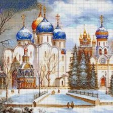 Схема вышивки «Троица Сергиева Лавра»