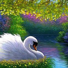 Схема вышивки «Белый лебедь»