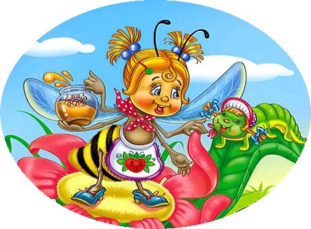 Детские картинки - пчелка, цветок, мед - оригинал