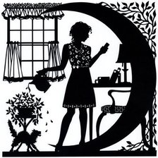 Схема вышивки «девушка и цветок»