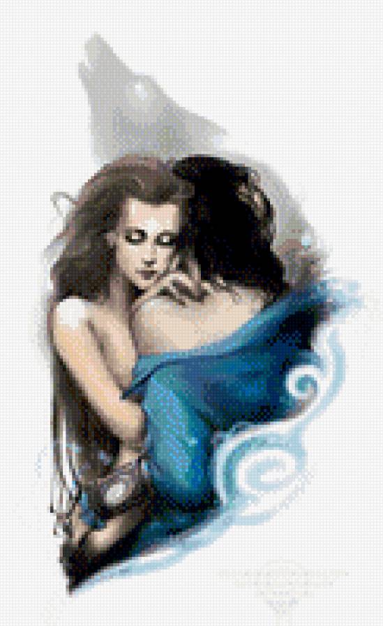 Поцелуй оборотня - двое, оборотень, пара - предпросмотр